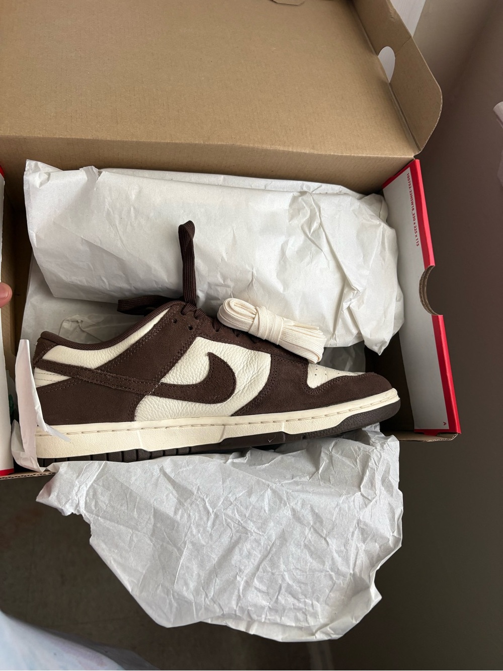 Nike Kids Low-Top Sneakers in Brown and Cream
